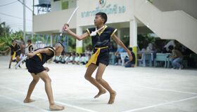 Thai little Boys traing Kungfu, Muay Thai